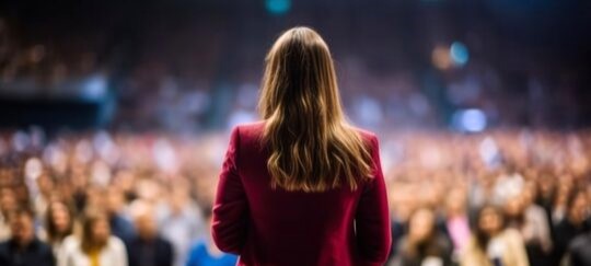 Women in conversation at a table